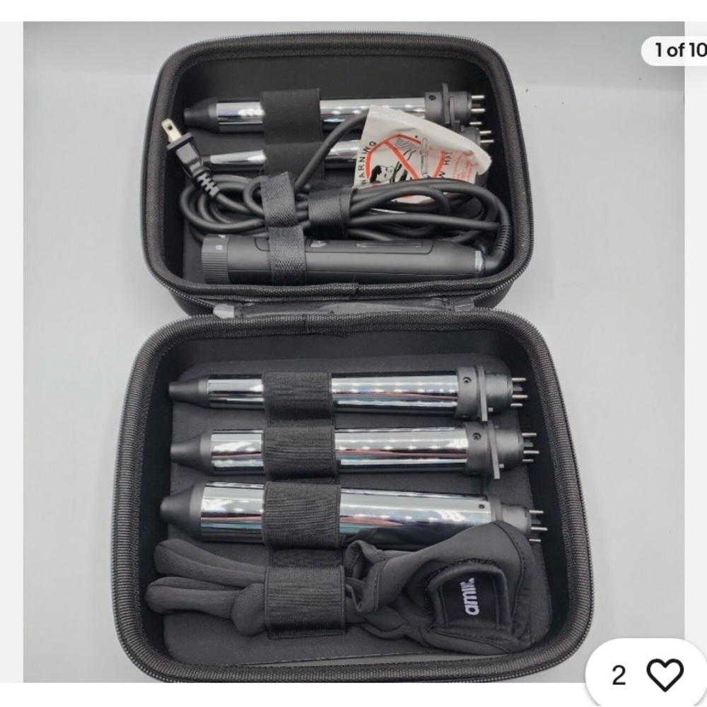 Amika brand new set. The Chameleon 5 Barrel Interchangeable Curling Kit Black